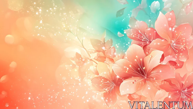 Luminescent Petals Dance: A Gradient Romance in Bloom.