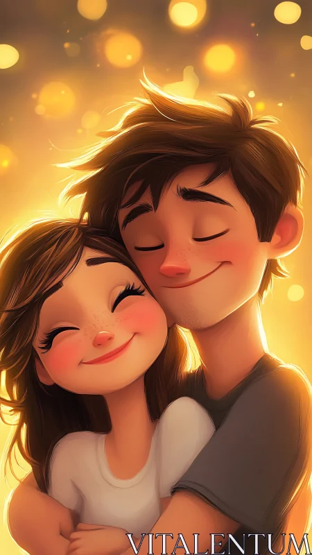 Two Hearts Glowing With Love's Warm Embrace