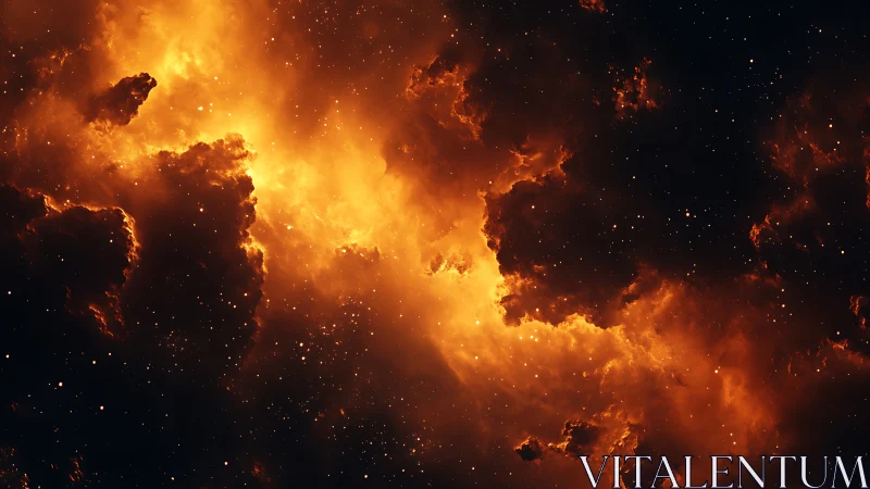 Nebular Illumination: Cosmic Cloud Formation Through Golden Luminescence.