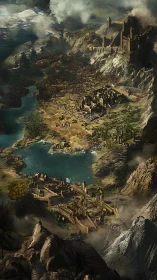 Vast fantasy kingdom braces for war beneath stormy skies