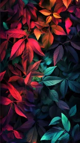 Midnight foliage carnival in neon dusk and ember bloom.