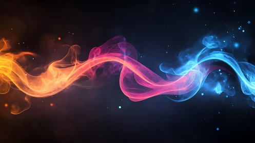 Flowing Energy: Orange Fire Meets Electric Blue.