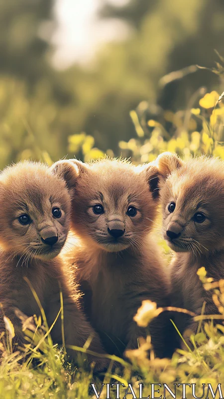 Three Adorable Puppies Discover Wonder in Nature's Garden