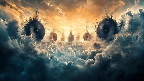 Aerial acoustic transducers embedded in turbulent cumulonimbus clouds.