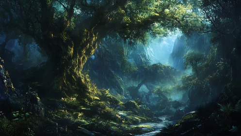 Luminous Cave: Where Sunlight Meets Hidden Wilderness.