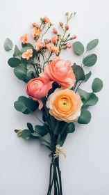 Peach Garden Blooms: A Serene Floral Arrangement.