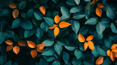 Emerald leaves cradle scattered amber sparks of autumn light.