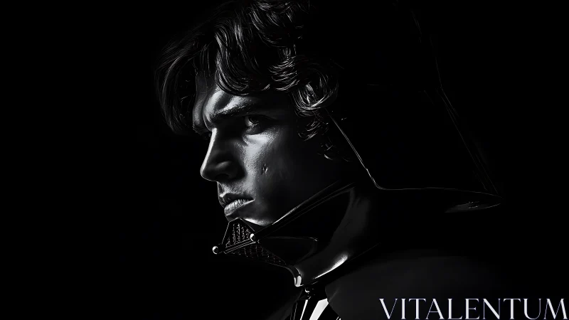 Shadowed space knight wrestles quietly with hidden light