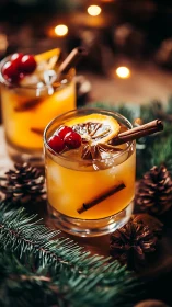 Warm Holiday Cocktail Glowing with Festive Cheer