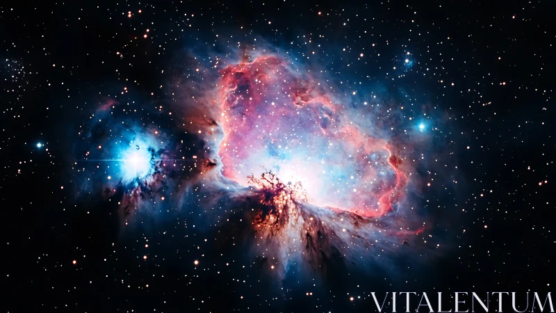 Photorealistic deep-space nebula with luminous stellar core.