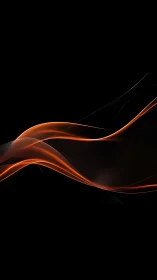 Curved orange light ribbons form low-frequency sinusoidal wave arcs