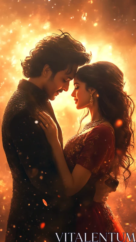 Two Hearts Glowing in Golden Light.