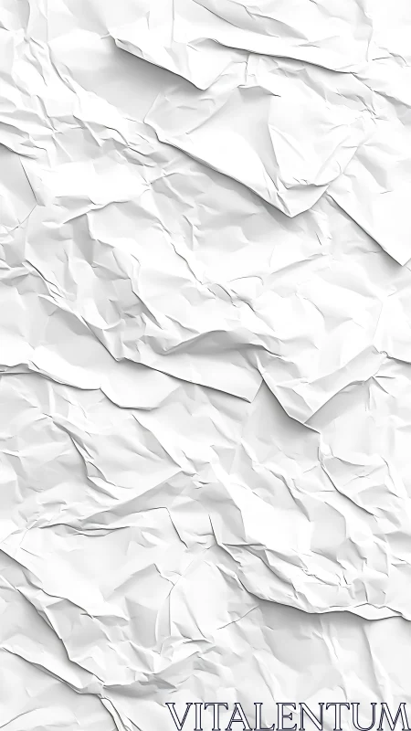 Crumpled paper cliffs fold light into a quiet white storm