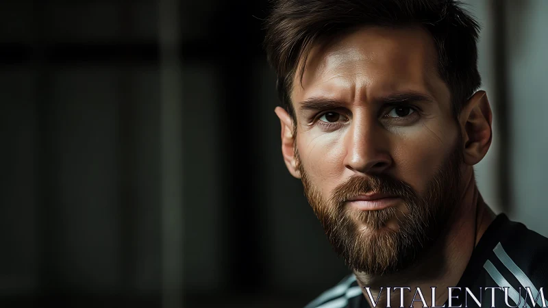 Brooding bearded athlete locked in razor-sharp focus. Period.