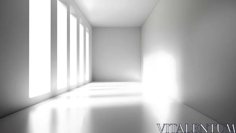 Light slices carve silent geometry inside a white room