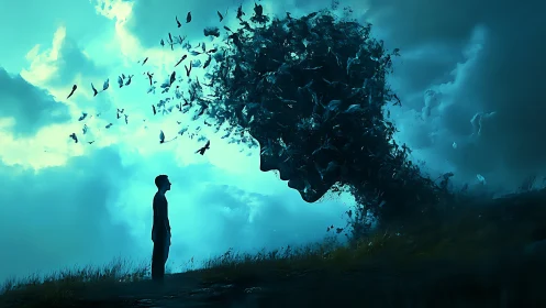 Storm of thoughts rises as a boy meets a swirling sky spirit