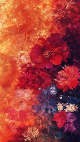 Glowing floral daydream in swirling sunset colors.