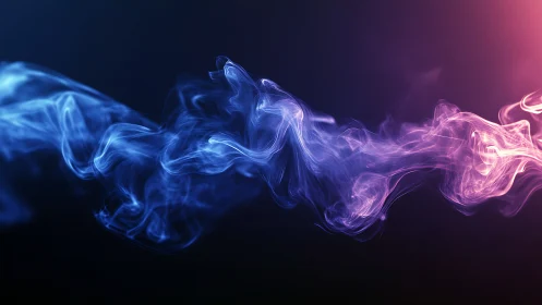 Colorful smoke ribbon drifting through midnight glow.
