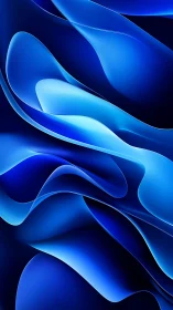 Undulating cobalt ribbons in luminous abstract depth.