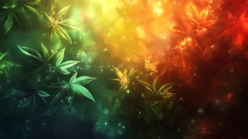 Luminous fractal foliage in radiant green to amber spectrum.