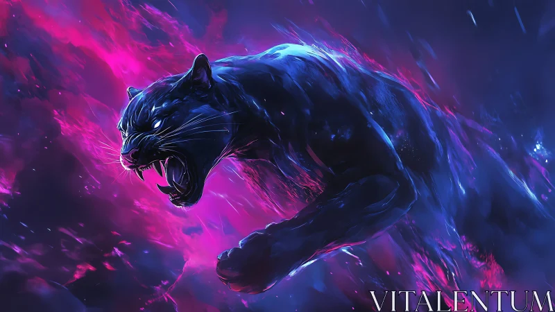 Fierce Panther Unleashes Power in Electrifying Light