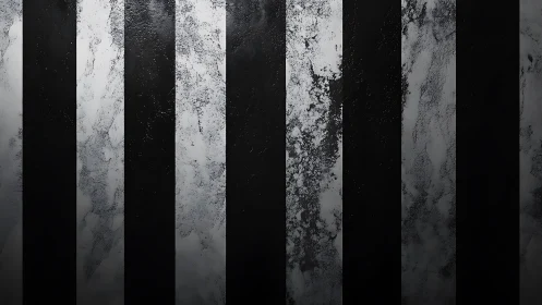 Vertical black stripes over textured gray concrete wall.