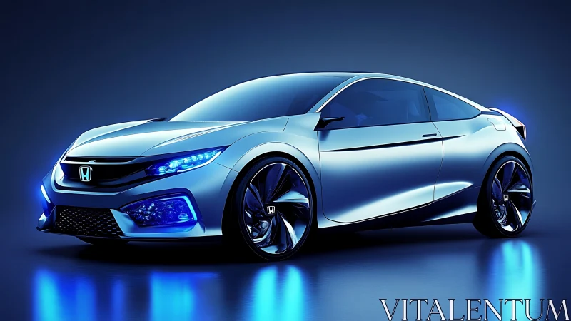Futuristic Honda concept car glows with blue LED accent lighting