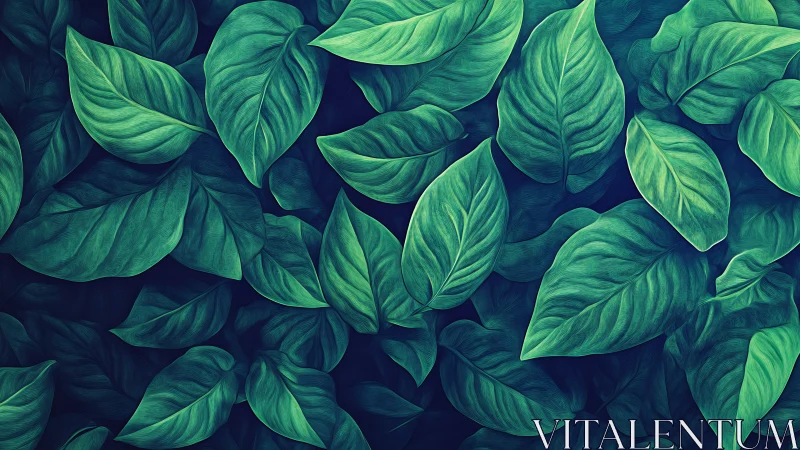 Vectorial foliage topology with layered luminance gradients.