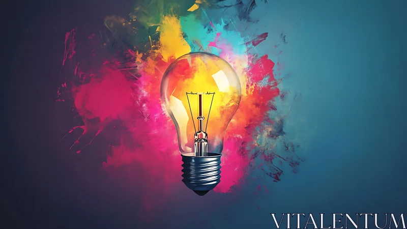 Chromatic lightbulb with abstract pigment dispersion field.