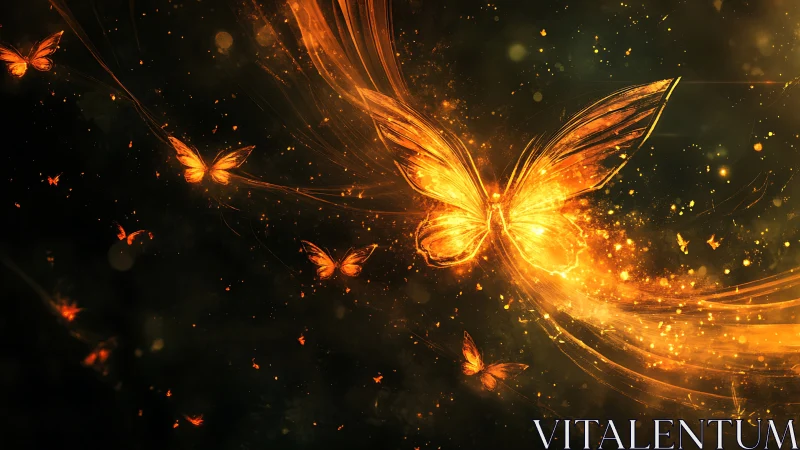 Luminous fractal butterflies in turbulent particle wake field.