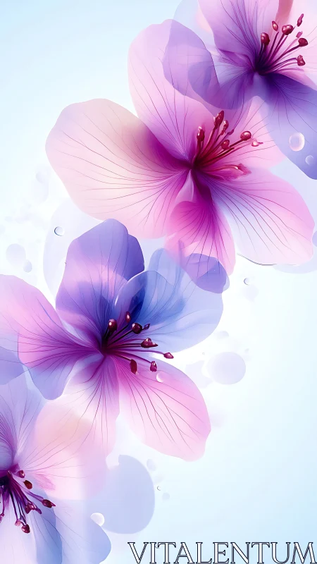 Ethereal Flora: Gradient Blooms in Translucent Layering.