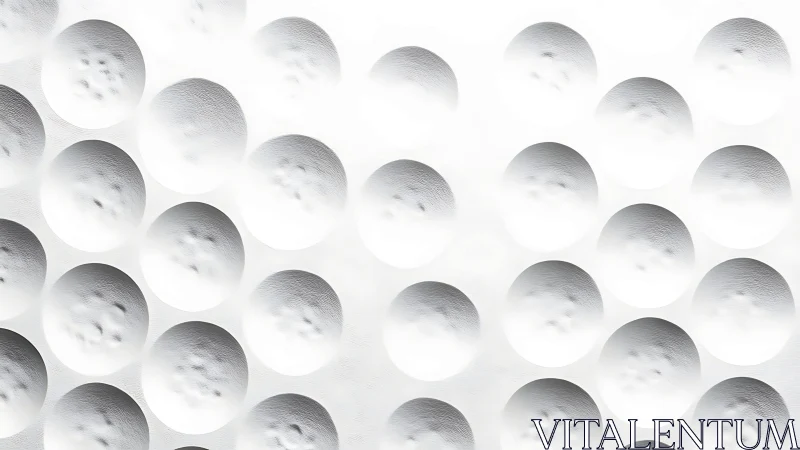 Minimalist white spheres form soft atmospheric grid pattern.