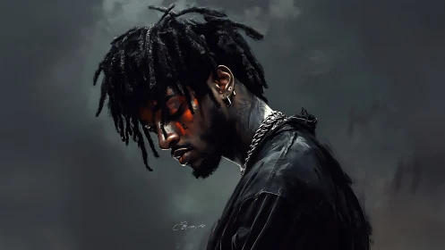 Moody digital portrait captures introspective street artist