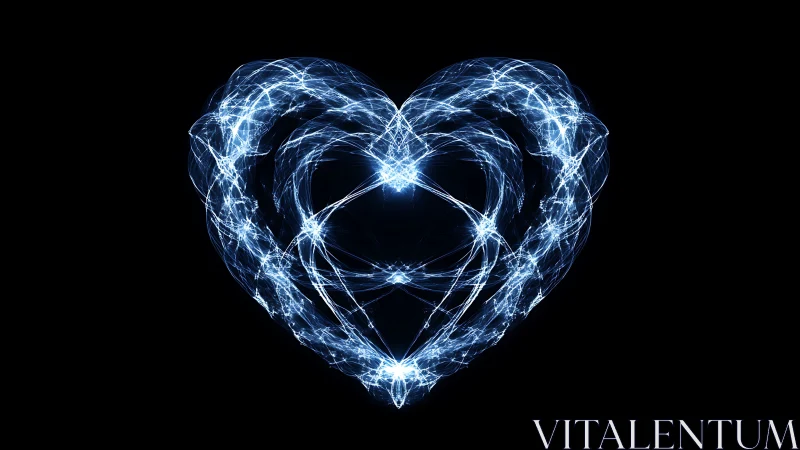 Luminous electric heart form rendered with fractal energy lines.