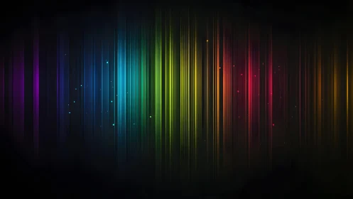 Vibrant vertical light spectrum on dark background, digital abstract art.