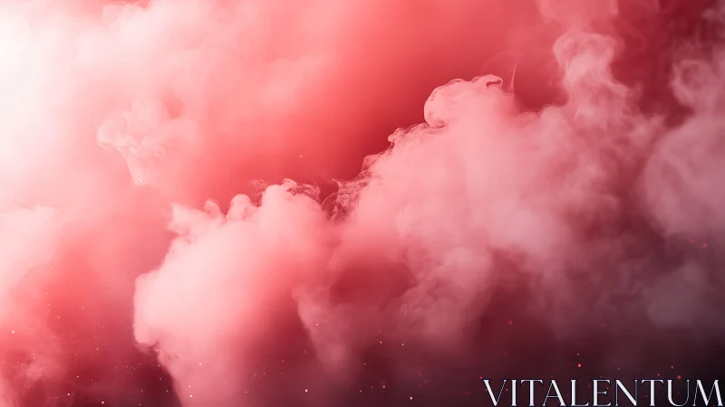 Pink volumetric smoke cloud rendered with soft cinematic lighting