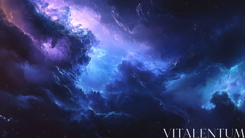 Starlit nebula clouds swirling in a dreamy cosmic glow.