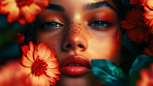 Freckled starlight lingers quietly between blazing petals