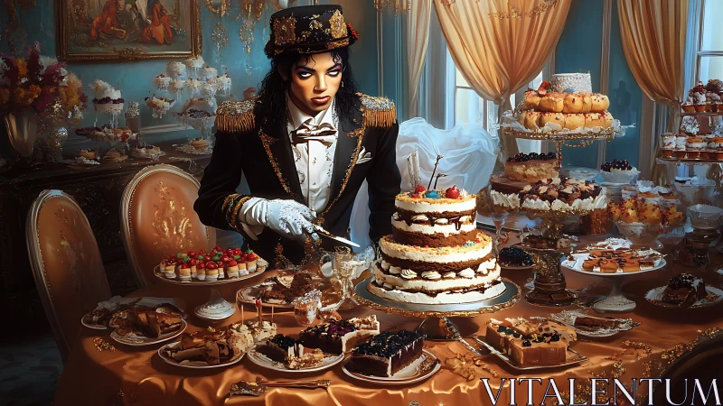 Ornate Pastry Virtuoso Orchestrates Golden Confectionery Theater