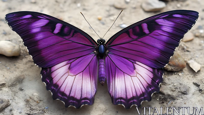 Royal violet butterfly resting like a jeweled winged crescent.
