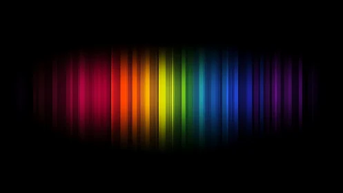 Gentle rainbow soundwave glowing on a deep black night.