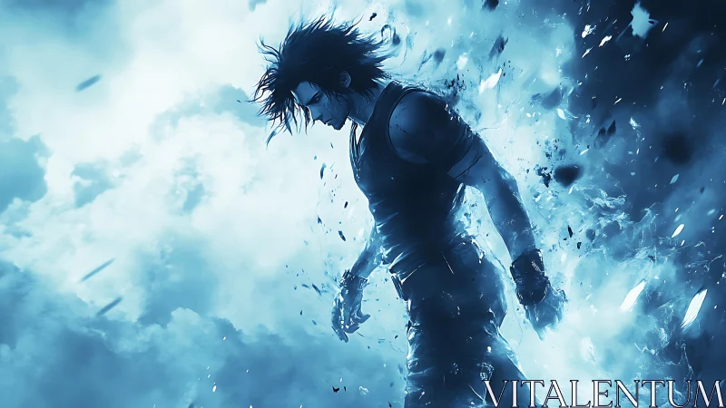 Stormborn warrior dissolves into shards of living sky.