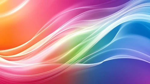 Spectral gradient waves with translucent flowing light ribbons