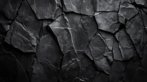 Dark fractured stone wall shows bold rugged texture detail.