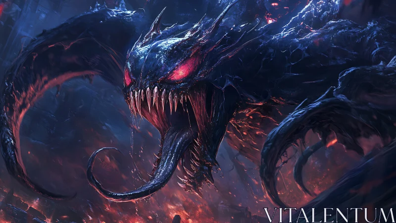 Nightmare leviathan erupts from neon abyss, teeth first