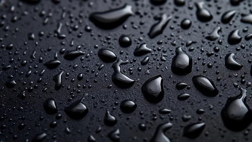 Liquid constellations shimmer across midnight black surface.