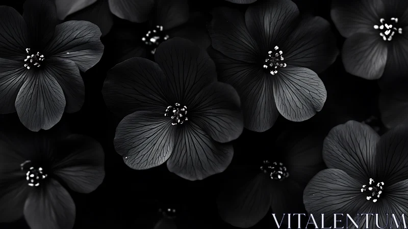 Delicate Petals in Monochrome Grace.