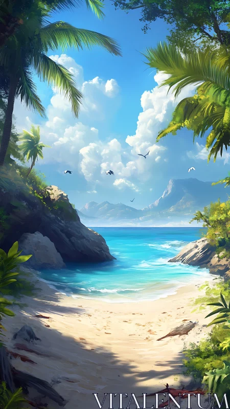 Tropical Beach Cove. Paradise Lagoon Paradise Beach Sanctuary.