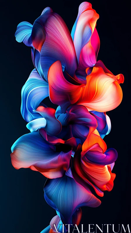 Flowing ribbons of vibrant color dance in soft abstract light