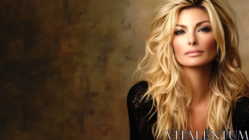 Golden waves frame a poised portrait in burnished light